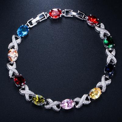 S0127 Trend Bracelet High-End Zircon Multi-Color Optional Temperament Women'S Jewelry