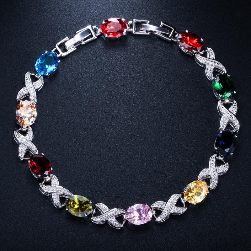 Trend Bracelet Aaa Zircon Multi-Color Optional Temperament Women'S Jewelry