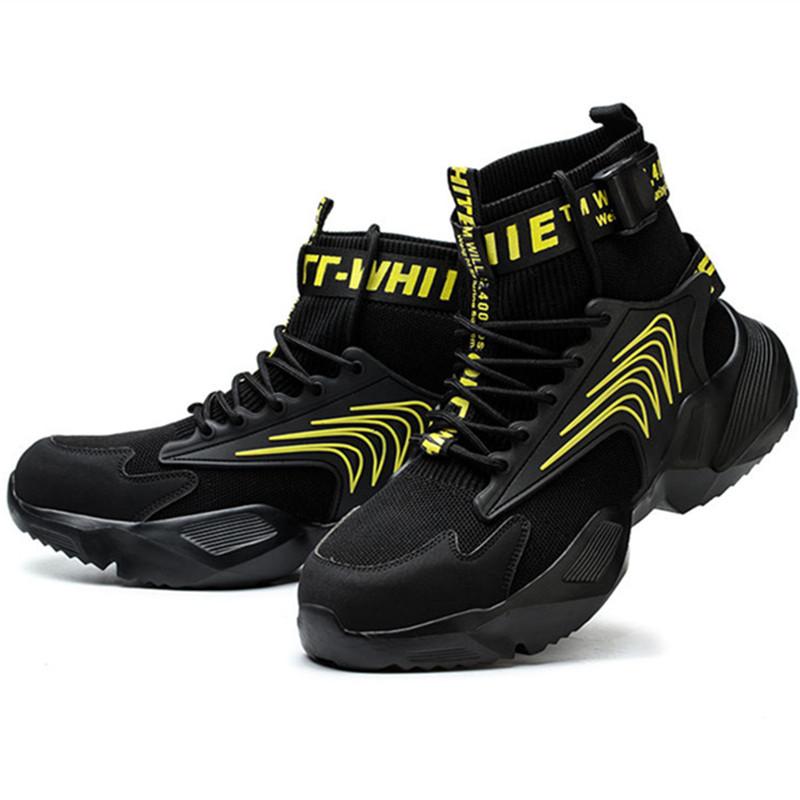 

Steel Toe Shoes for Men Women Lightweight Work Shoes Protective Footwear Breathable Comfortable Industrial Construction Sneakers 35
