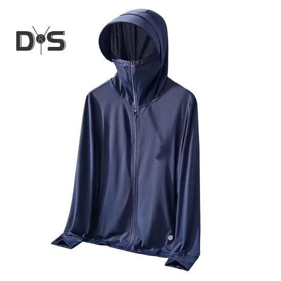 Sunscreen Clothing Jacket Men Women Hooded Long Sleeve Zipper Closure Ice Silk Outdoor UV Protection Coat