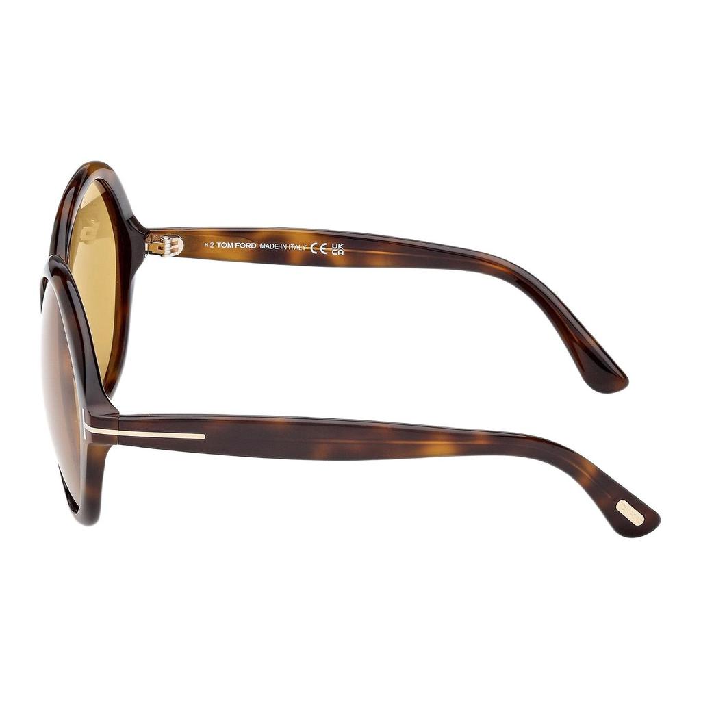 TF Mirror Leg Logo Design Irregular Shape Sunglasses Unisex sunglasses Tortoise FT1282_52E