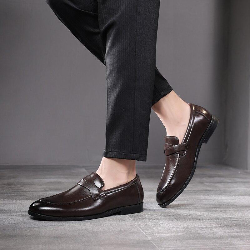 Pánské společenské boty Business Mokasíny Paty Kožené Svatební boty Pánské ploché Kožené Oxfords Společenské boty