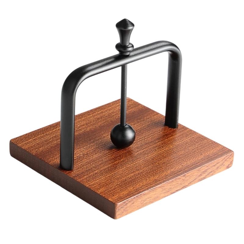 

Modern Aesthetic Aluminum Alloy Napkin Dispenser With Weighted Arm Wood Base For Dining Table Countertop Storage чёрный