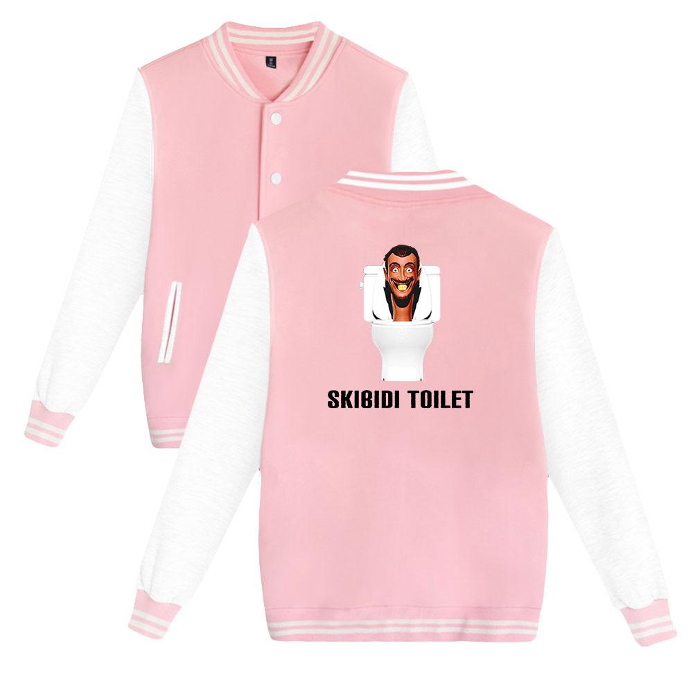 Unisex Fashion for Fans of Skibidi Toilet Anime Printed Baseball Sweatshirt Women Men Outdoor Sport Jackets