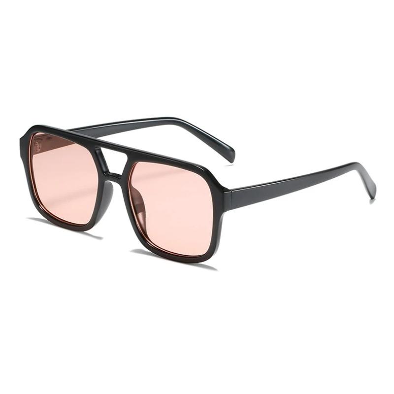 Retro Square Sunglasses Women Men New Trends Double Beam Yellow Big Sun Glasses Female Oversized Eyewear Shades UV400