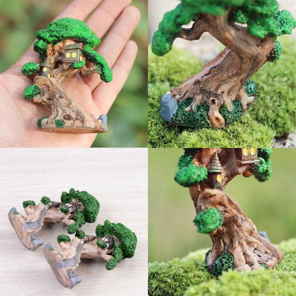 Old Fairy Tree House Home Garden Ornament Miniature Figurine Mini Fairy DIY