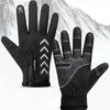 Unisex Fleece-Lined Waterproof Gloves: Touchscreen, Cold-Proof, Zippered for Outdoor Cycling & Motorcycling