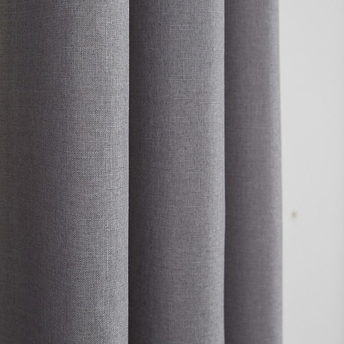 Paire de Doubles Rideaux à œillets "effet lin" Gris perle 140 x 260 cm Moonlight deco