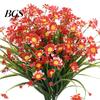 Artificial Flower UV-resistant Easy Care Long Stem Greenery Shrub Plant Faux Cemetery Farmhouse Decor Chrysanthemum