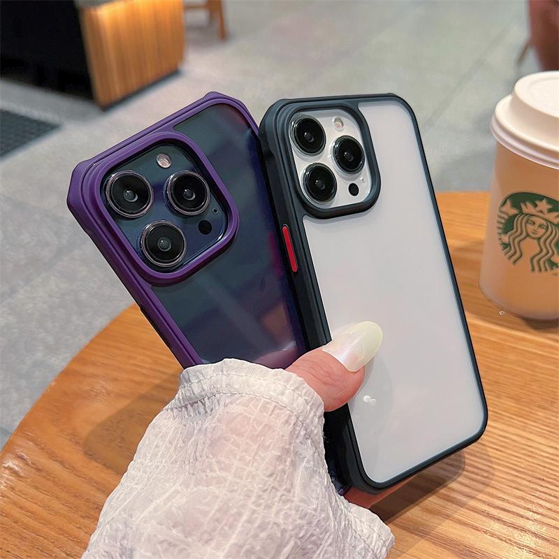 Husă transparentă rezistentă la șoc de culoare violet pentru Iphone 14 12 11 13 Pro Max Xs Xr X 14 Pro Max, husă din silicon, bară de protecție din acril