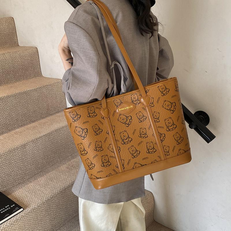 2025 new bag women's medieval cute handbag PU versatile commuter tote bag bucket bag