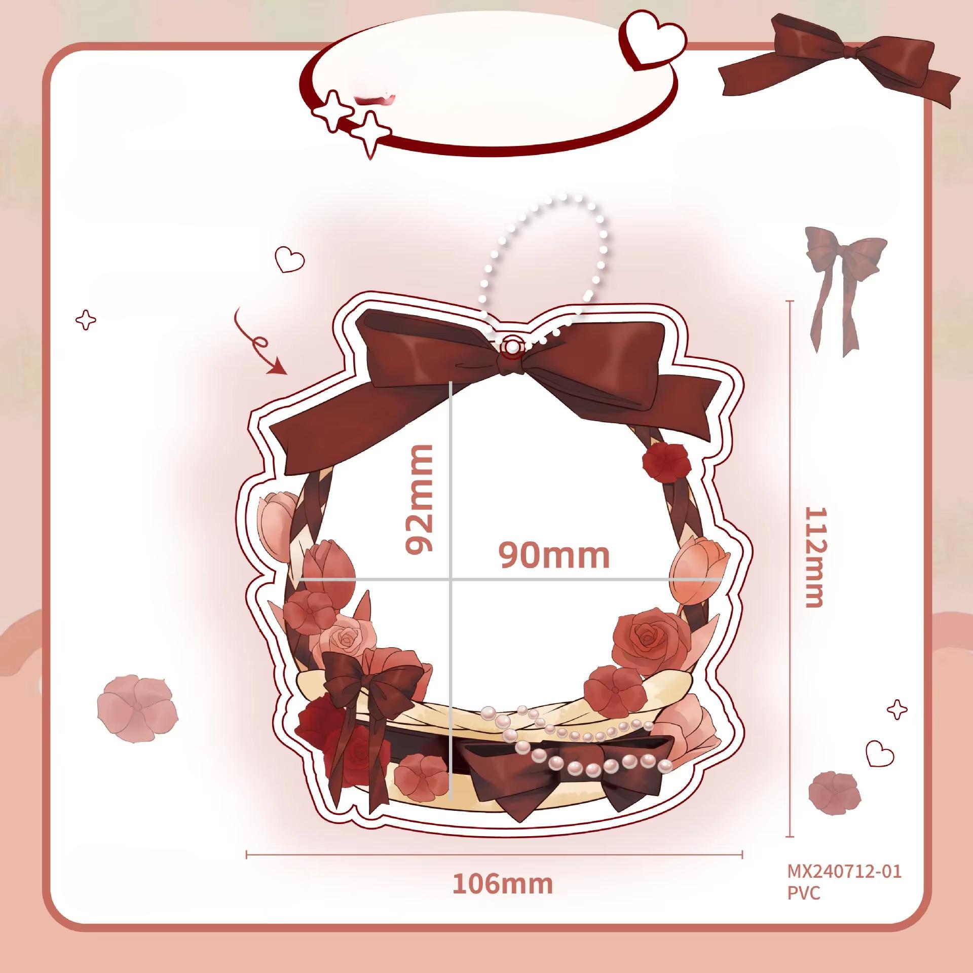 

Японский эстетический милый бант-корзина с цветком держатель значка аниме сувенир прозрачный дисплей защитный чехол для 75 мм круглого значка