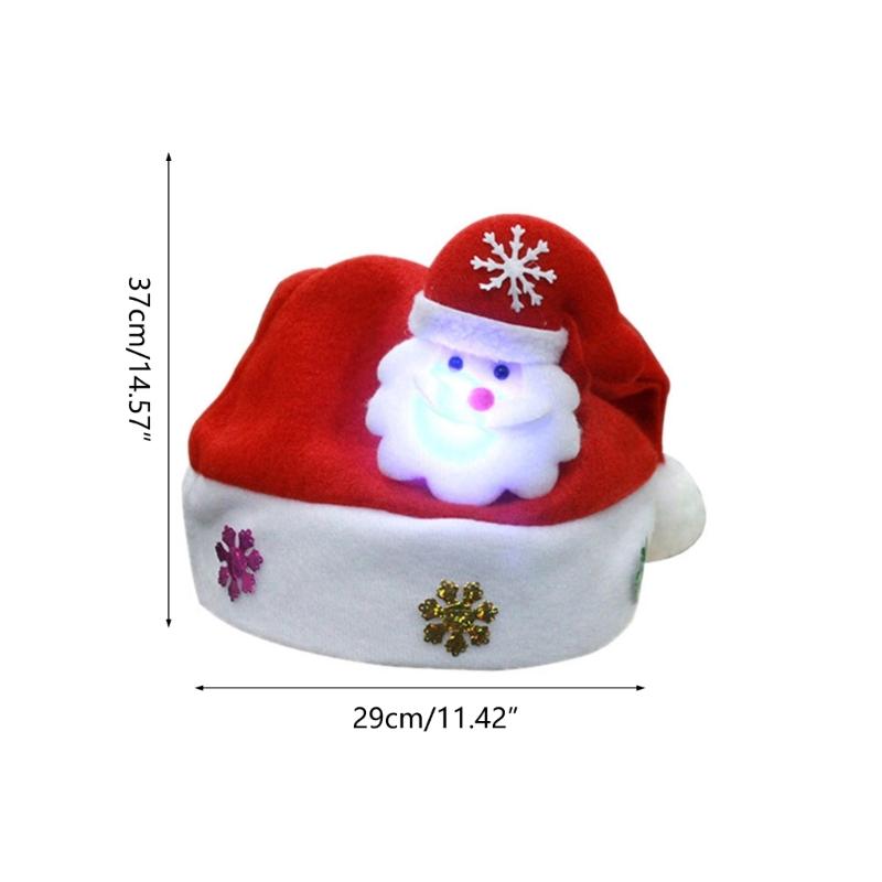 Set of 5 LED Christmas Hats for Children, Festive Light Up Santa Caps for Kids Party, Perfect for Boys and Girls