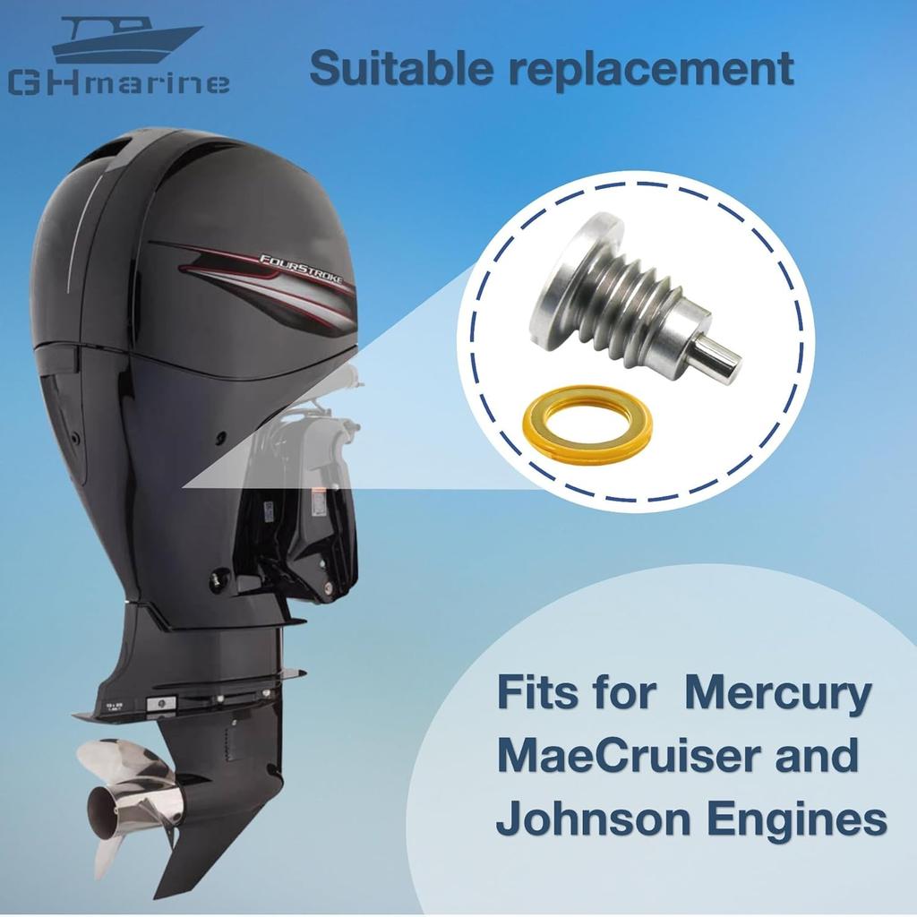 8M0058389 Oil Vent Plug for Mercury MaeCruiser and Johnson Engines Lower Unit Gear Lube Drain 2267892A1 67892 21731 14834A1 67892A06 67892A1 2PCS