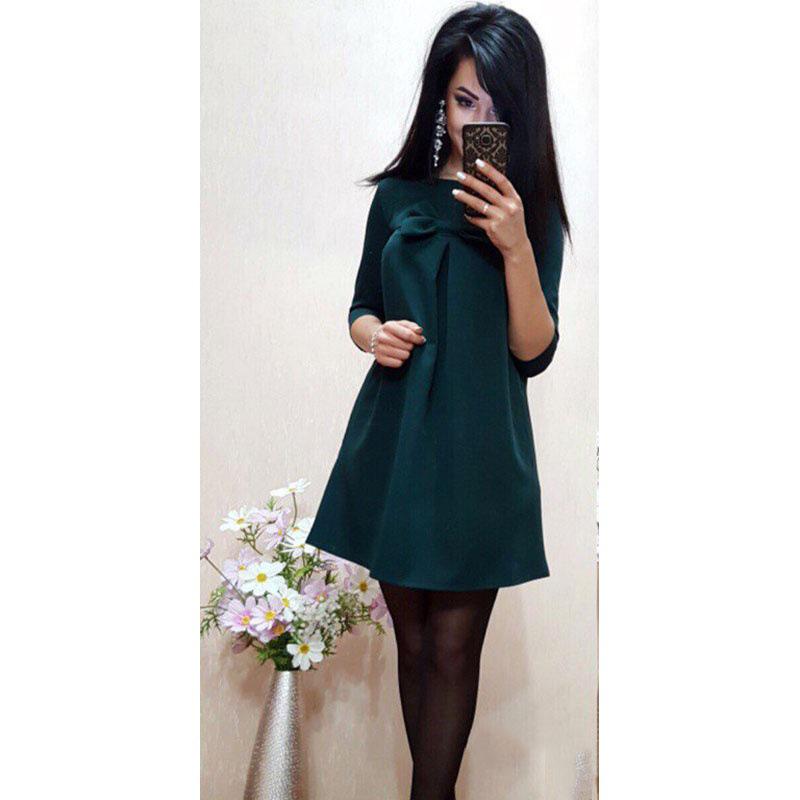 

Sweet Bow Design Mid-Sleeve Dress 2XL чёрный