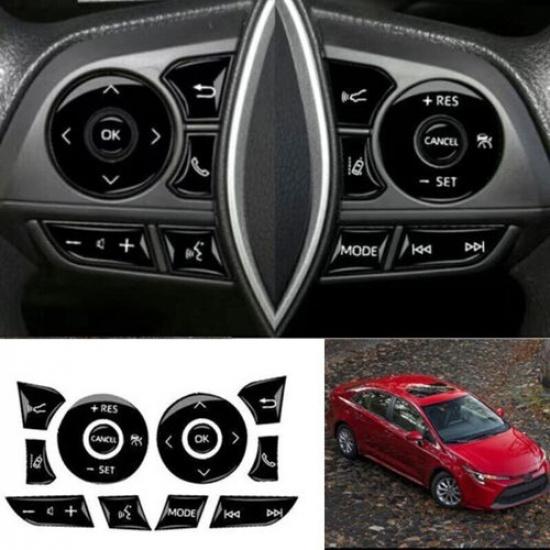 Черная резиновая наклейка на кнопку переключателя рулевого колеса для Toyota Corolla -