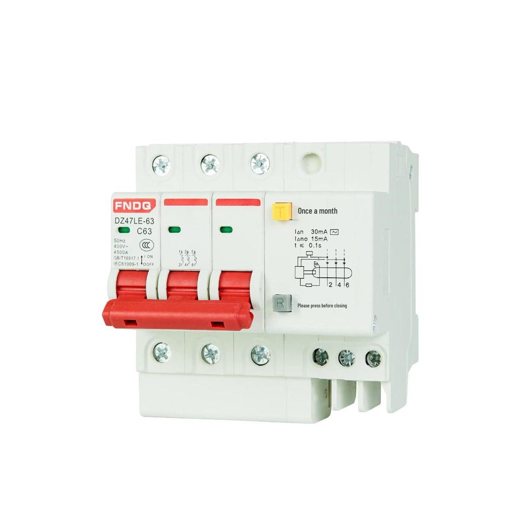 Dual-Pole Residual Current Circuit Breaker with Leakage Protection - 220V Electric Safety Switch