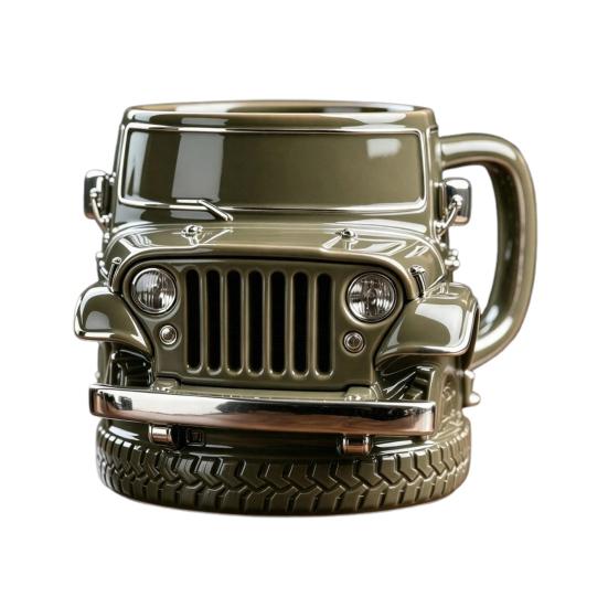 

Car Shaped Coffee Mug 11 Ounces Durable Travel Mug for Jeep Drivers And Truck Lovers Unique Gift for Transportation Professionals Dishwasher 1pc