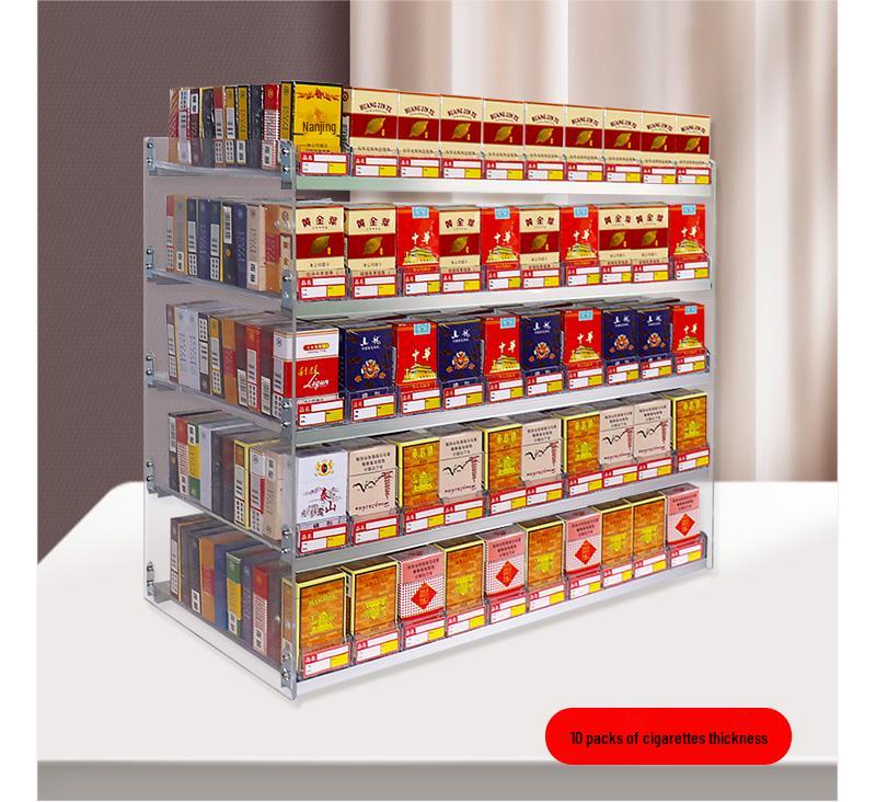 Cigarette Rack with Pusher Display for Convenience Store or Supermarket - Multi-layer Pull-Out Shelf
