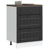 VidaXL Armoire de cuisine Lucca noir bois d'ingénierie, meuble d'évier, meuble de cuisine avec tiroir, meuble de cuisine à 854270