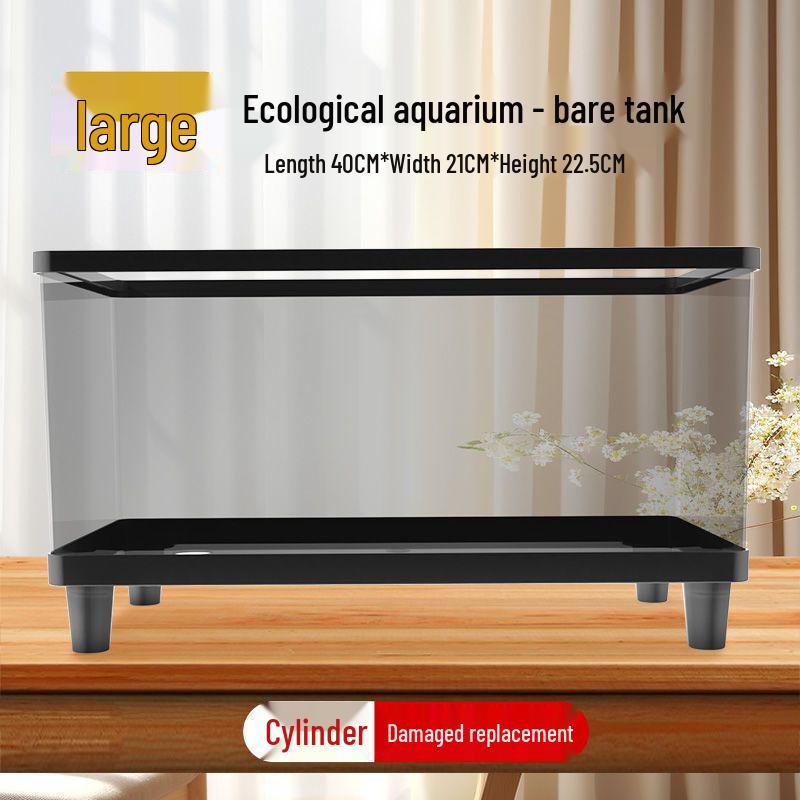 Small Acrylic Transparent Fish Tank with Bottom Drainage for Desktop or Living Room