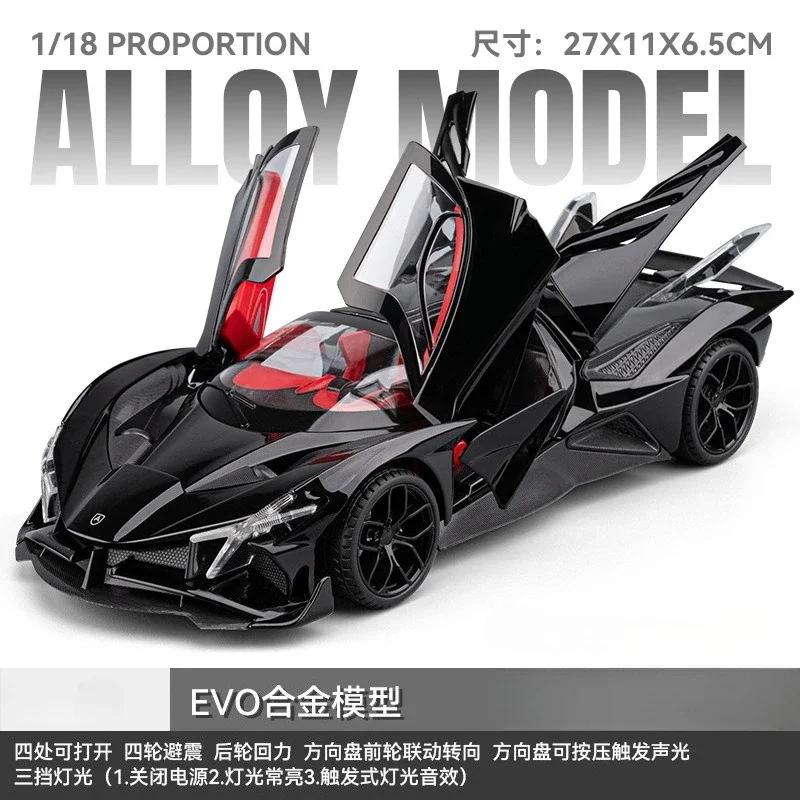 1:18 Project EVO Sports car Alloy Car Model Simulation Sound Light Toy Car Toy Boy Collection Decoration Gift