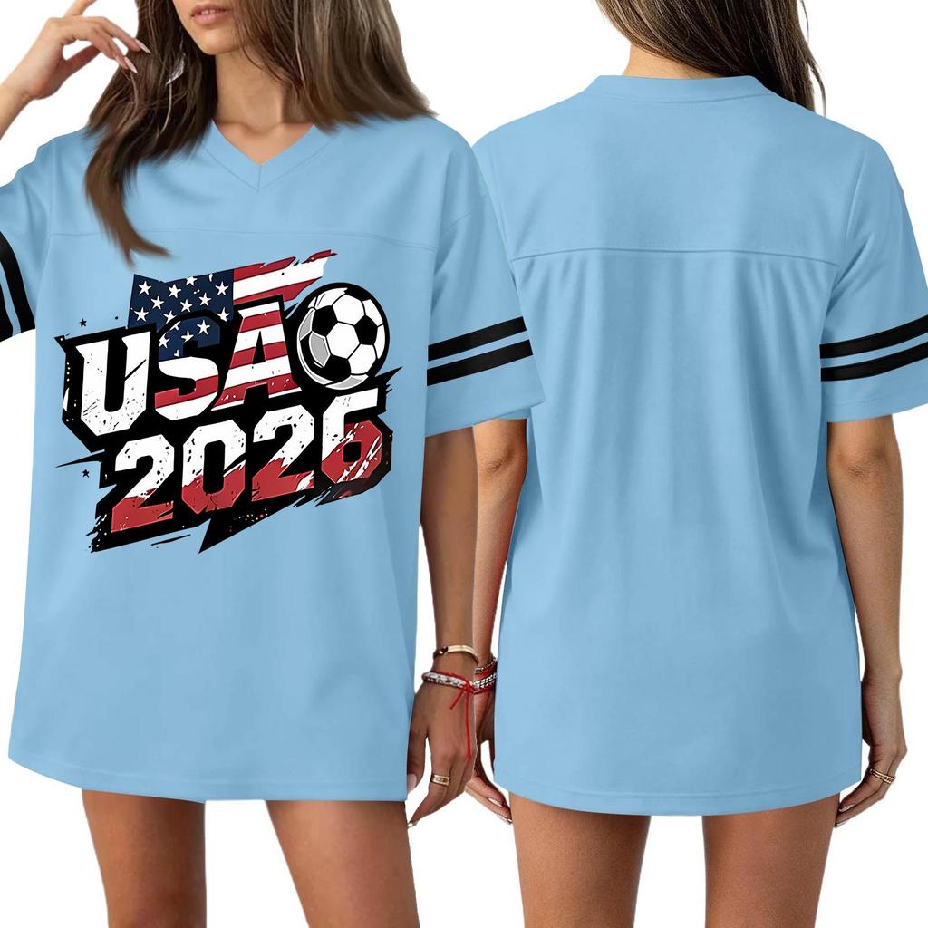 Short Sleeve Blouses for Women USA 2026 Graphic Womens Short Sleeve Shirts V Neck Casual Women's Short Sleeve Tops Loose Fit