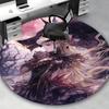 1pz Tappeto Rotondo Design Anime Tappetino Sotto Sedia da Ufficio con Stampa Lupo Fantasy e Principessa, Decorazione Casa, Universale per Tutte le Stagioni