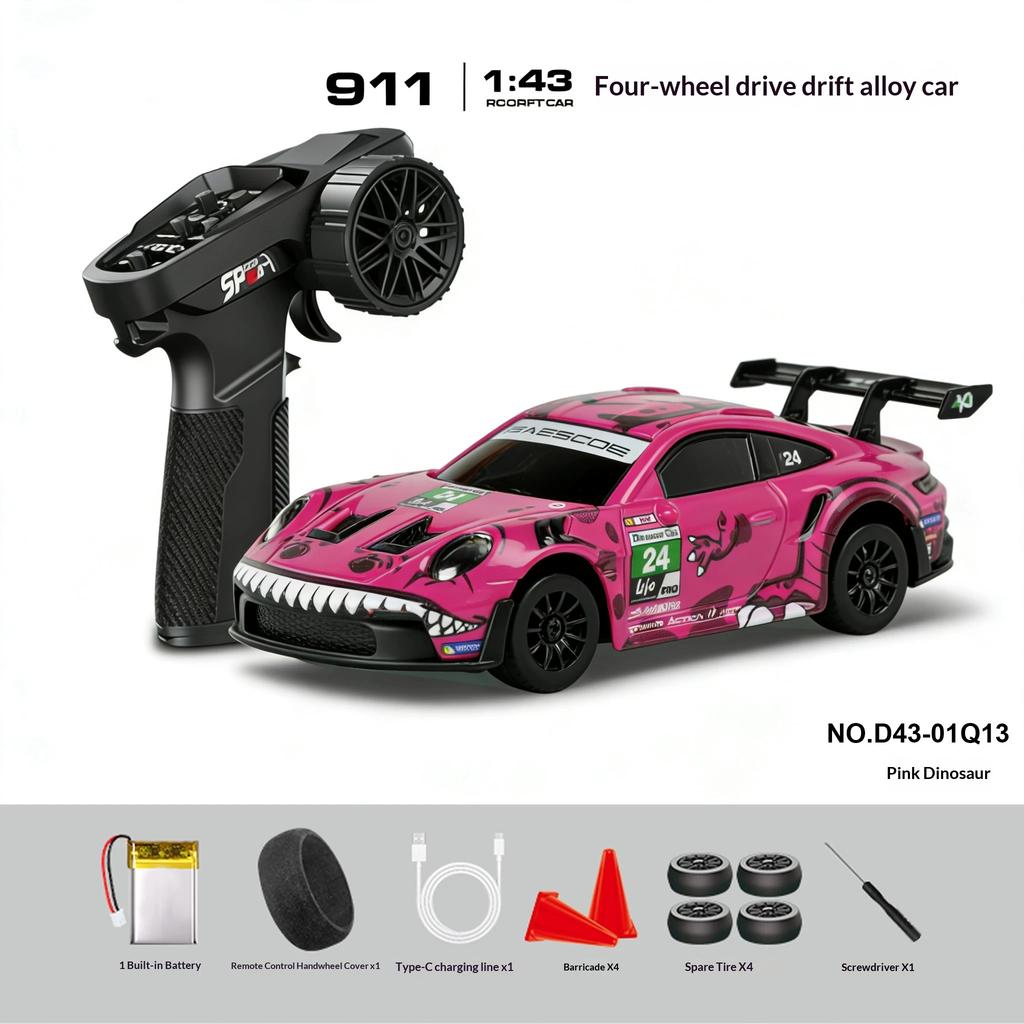 Latest Product Available Now Hongxing Electroplating/Dinosaur Coating 1:43rc Full Proportional Gyroscope Four-Wheel Drive Racing Drift C