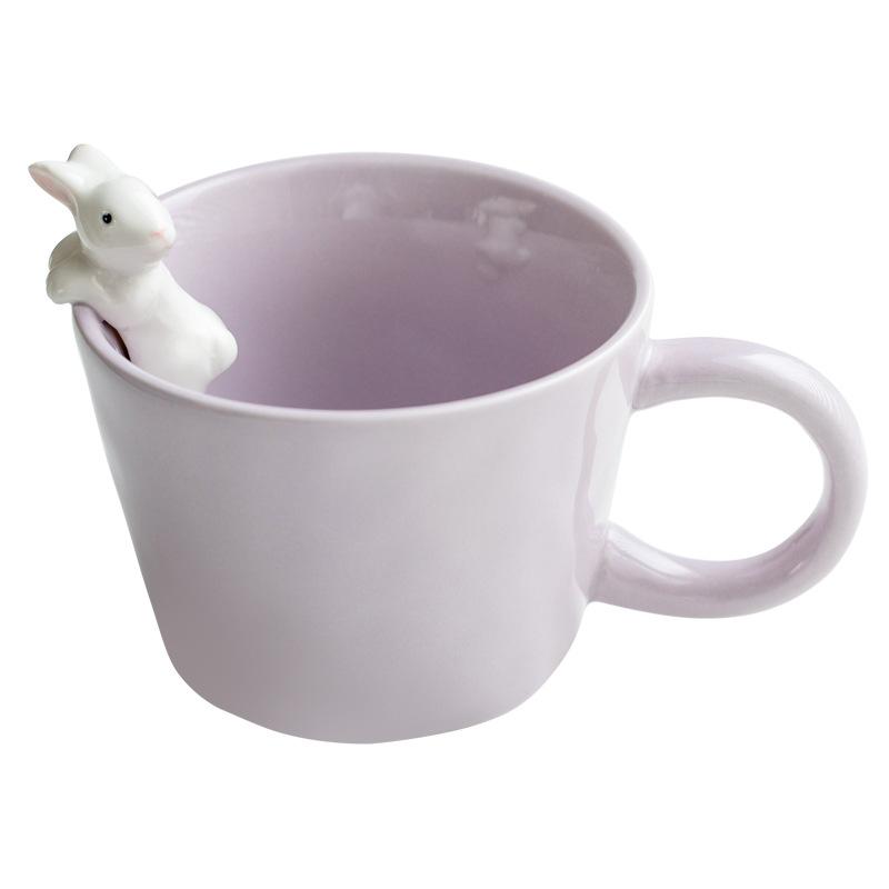 

Creative Ceramic Coffee Mug Couple Mark Cup Rabbit Mug Milk Cup Water Cup Living Room Decoration Household Drinking Utensils 360ML
