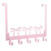 Platzsparend 5-fach Kleiderbügel Rosa Metall Hängehaken Mit Künstlerischem Schleifen Detail Ideal Für Badezimmer Küche Wohnbereich