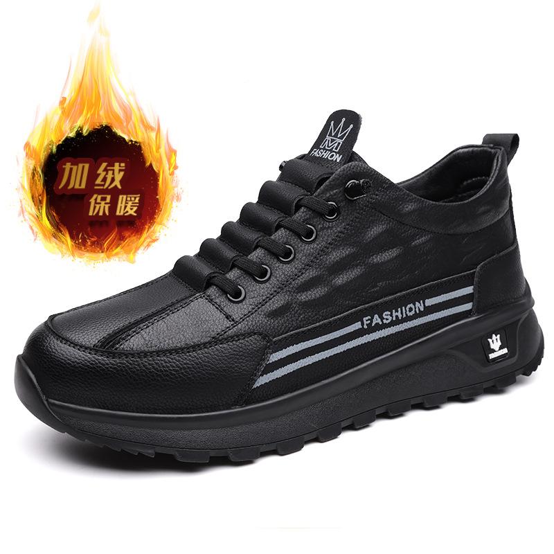 

2024 осень и зима новые мужские повседневные кожаные туфли мужские туфли с крокодиловым узором белые туфли мужские бархатные теплые 95128 44