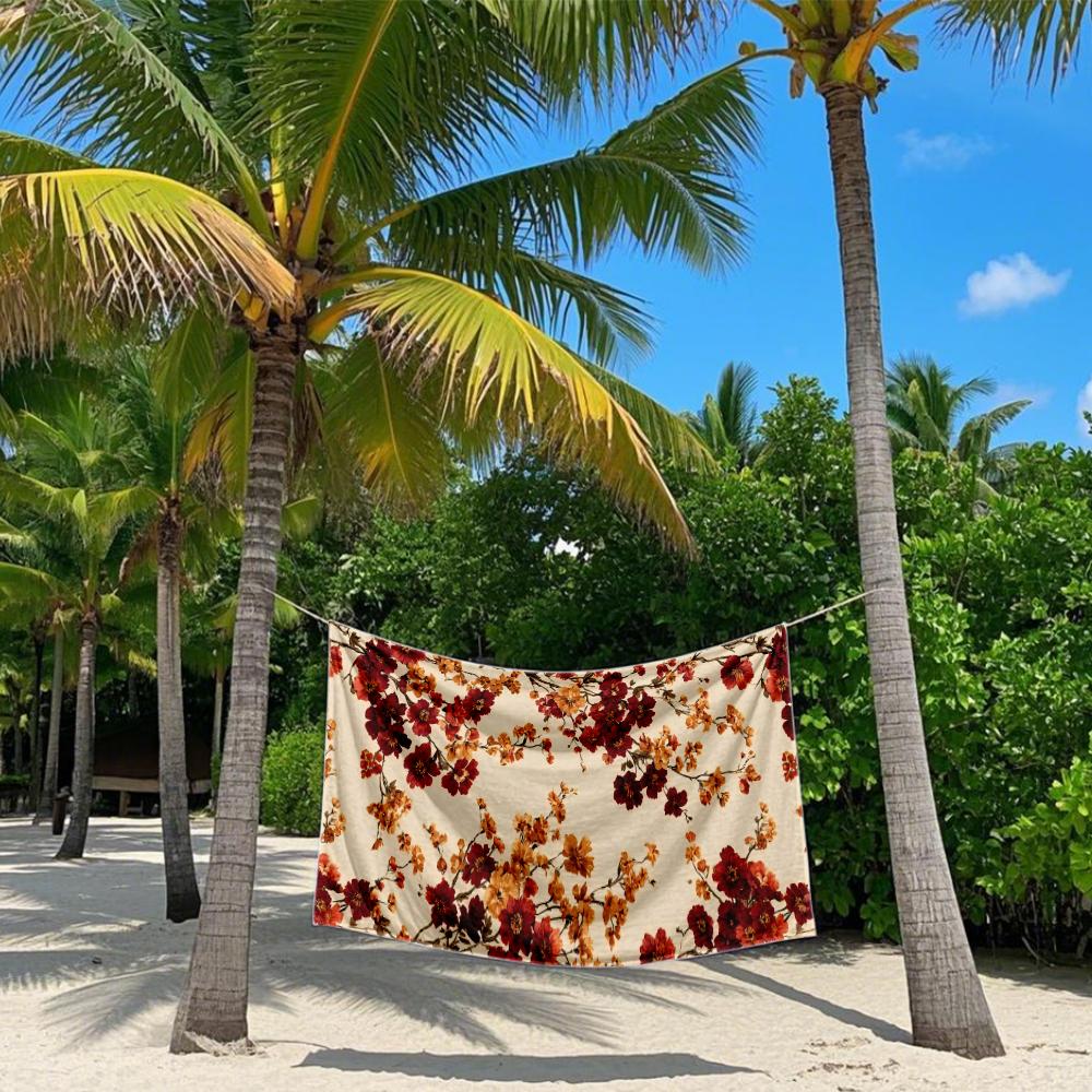 Autumn Blossoms Quick Drying Bath Towel Microfiber Beach Towel - Light Weight Swimming Camping  Yoga Beach Out