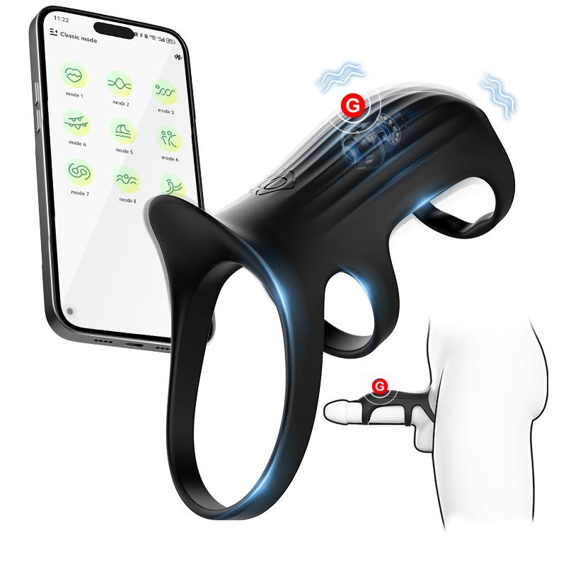 Penis Cock Ring APP Bluetooth Control Vibrator Enhancing Hardness And Long Lasting of Erection Sexy Adult Vibrator 10 Stimulator