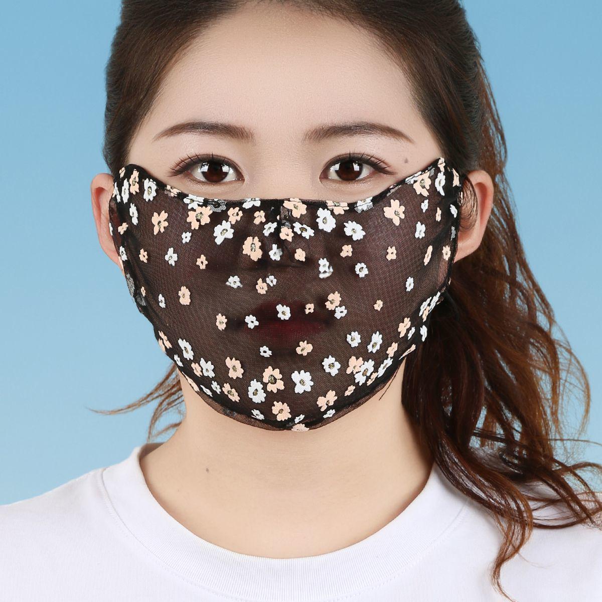 Women s Stylish Ice Silk Lace Summer Face Veil – Breathable, Sun Protection, Full Coverage