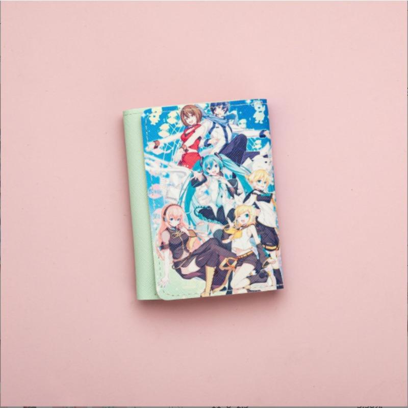 New small fresh short cute cartoon animation student children folding wallet three fold wallet small change bag