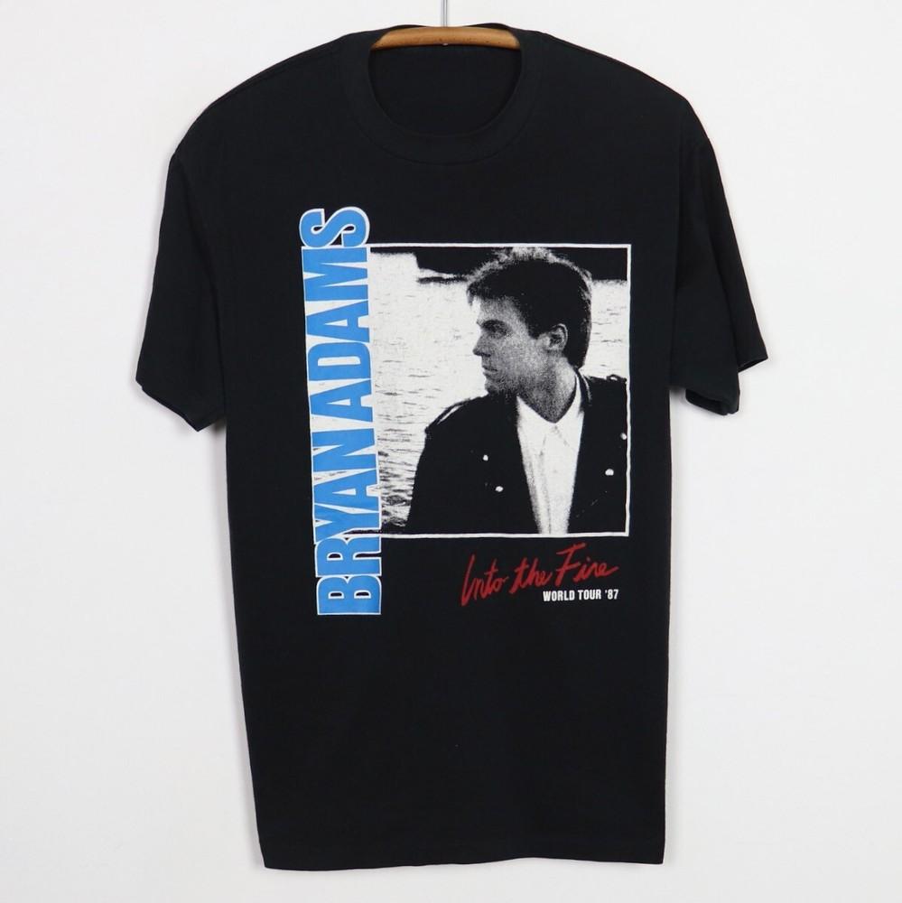 Винтажная Черная Футболка Bryan Adams Into The Fire World Tour 1987 Все Размеры Мужская Футболка FA442 Унисекс Футболка XL