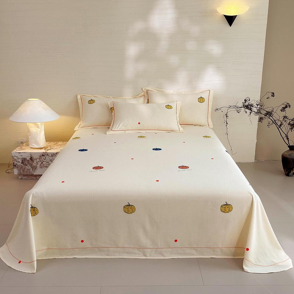 Premium 100% Long-Staple A-Grade Pure Cotton Satin Bed Sheet for Dorms
