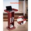 VEVOR Podium Stand, 1040 mm Wooden Lectern, Laptop Desk with Wide Reading Surface and Storage Shelf, Edge Stopper, Elegant Design, Flool-Standing