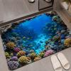 3D Ocean Underwater World Rug Visual Illusion Coral Reef Bath Mat Marine Life Home Decor Doormat Anti-slip For Outdoor Bathroom