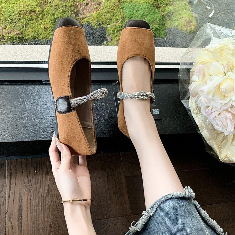 Xiaoxiangfeng Korean Version Temperament Mary Jane Shoes Women's Shoes Spring and Summer French Retro Soft-soled Single Shoes Black Shoes Loafers