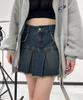 WEGO Figments Pleated Fringe Denim Mini Korean Perfect for and Size Medium Denim Skirt, Casual, Streetwear, Style, Spring, Summer, Autumn, Winter,