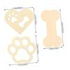 Bone & Paw Print Wooden Ornament Tag for Pet Crafts