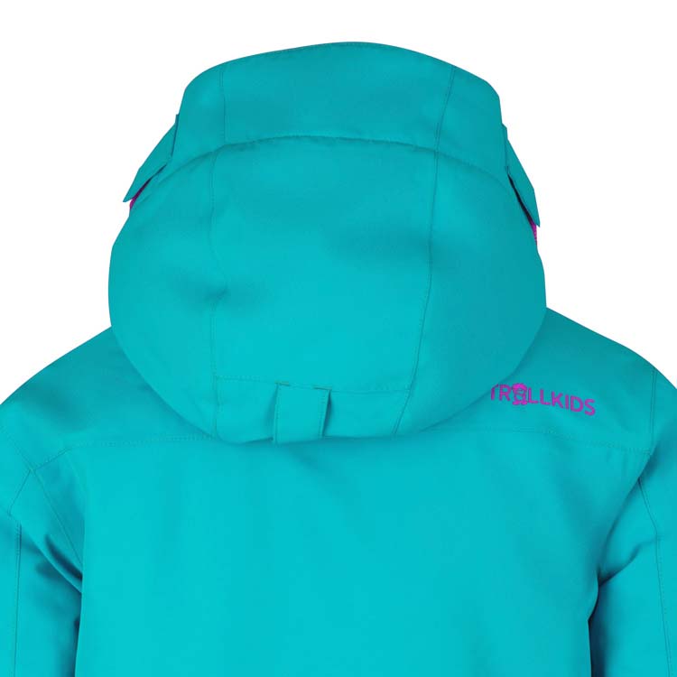 Kurtka zimowa dziecięca Trollkids Kids Holmenkollen Snow Jacket Pro z kapturem turkusowa (913-125)