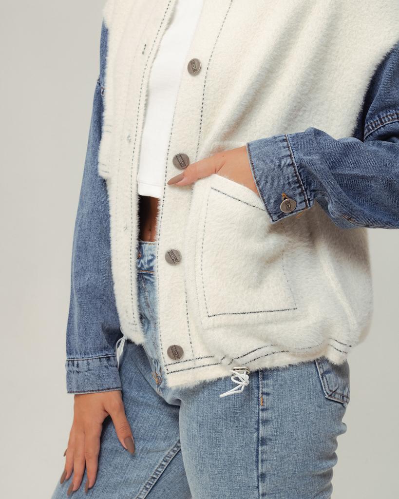 Butella 14943 Milky Button-down Sweater