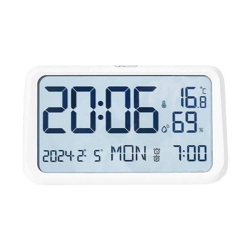 Large LCD Alarm Clock with Night Light - Creative Living Room Multifunctional 8316 белый