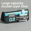Canvas Letters Stationery Bag Double-layer Pencil Pouch Ins Fashion Racing Car Pen Bag  Boys Men