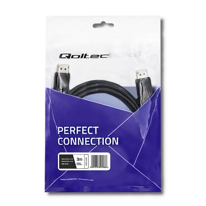 Qoltec DisplayPort v1.4 male | DisplayPort v1.4 male | 8K | 1m