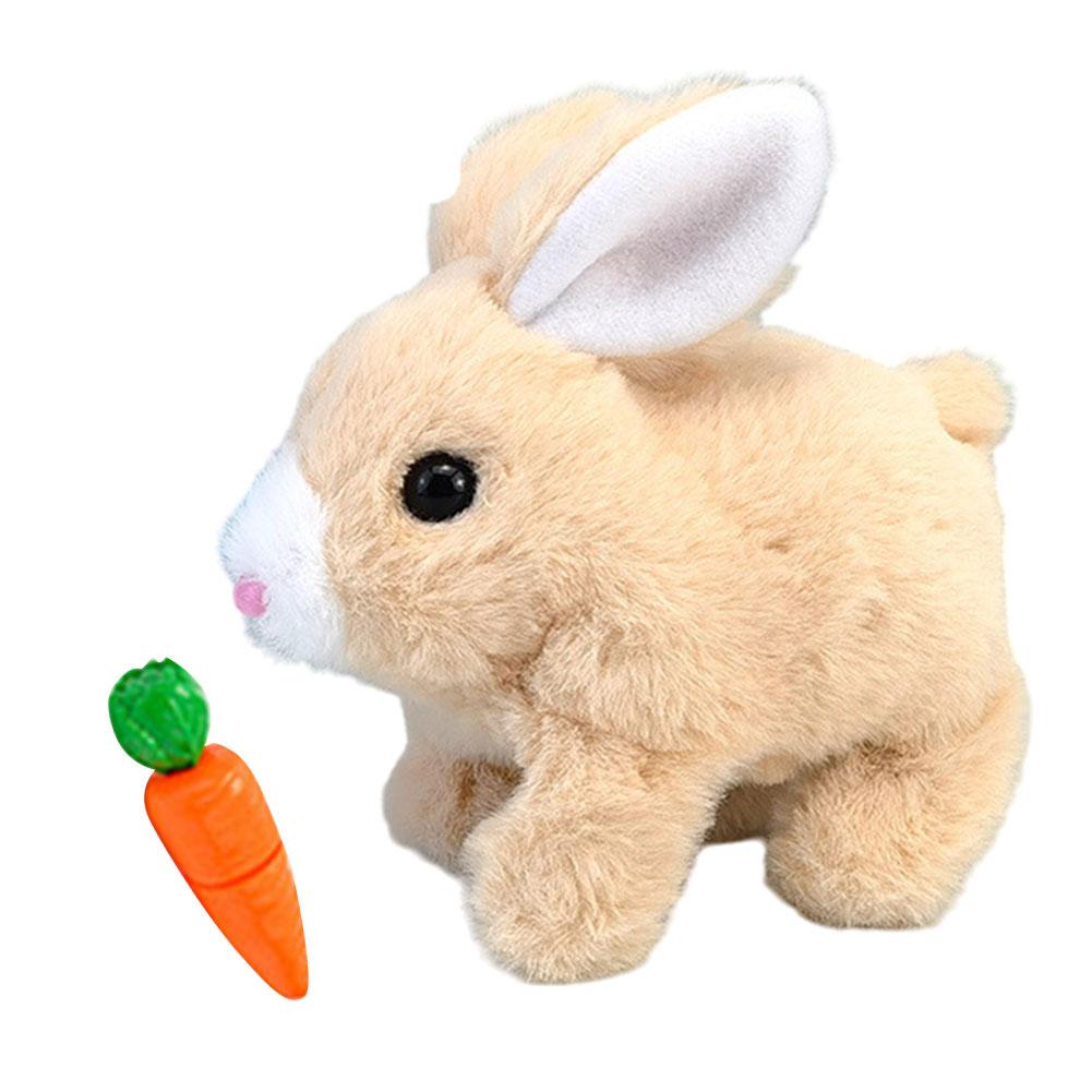 Interactive Electronic Pet with Sounds and Movements Realistic Bunny Toy Easter Plush Stuffed Bunny Toy Gift for Toddlers
