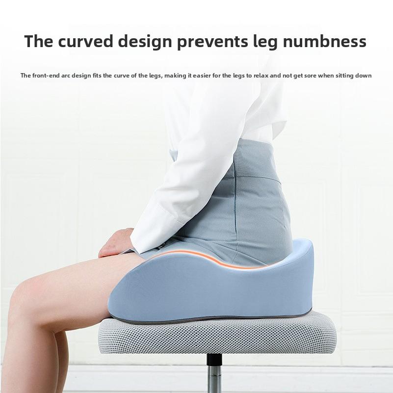 Memory foam seat cushion for chairs, provides lumbar and hip support, suitable for long-term sitting in offices, for students